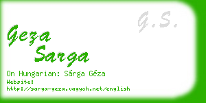 geza sarga business card