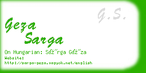 geza sarga business card